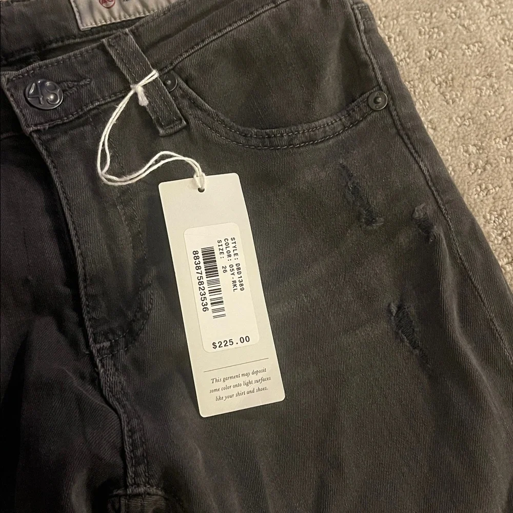 AG denim 26 aged denim black wash the legging super skinny ankle NWT $225